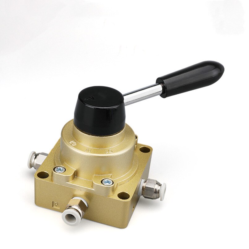 HV-02/03/04 Pneumatic Rotary Lever Hand Valve 3 Position 4 Way Air Control Valve