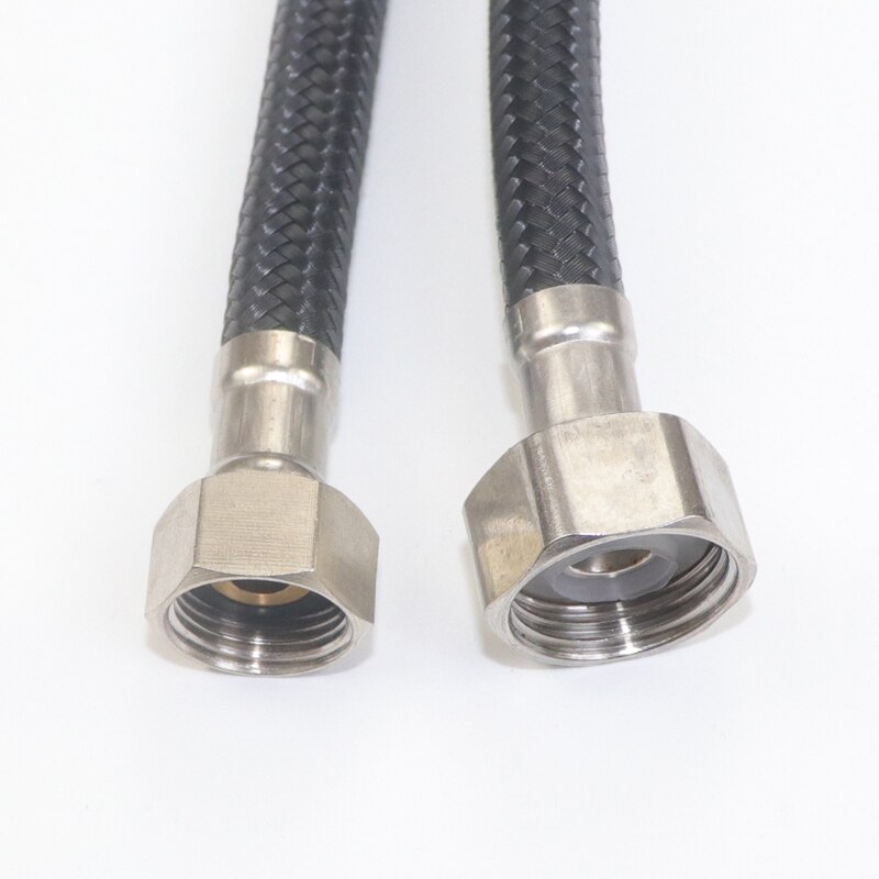 Bathroom Toilet Plumbing Hose Pipe Flexible Nylon Water Mangueira 1/2&quot; 3/8&quot; High Pressure Faucet Black Manguera Tap Accessories