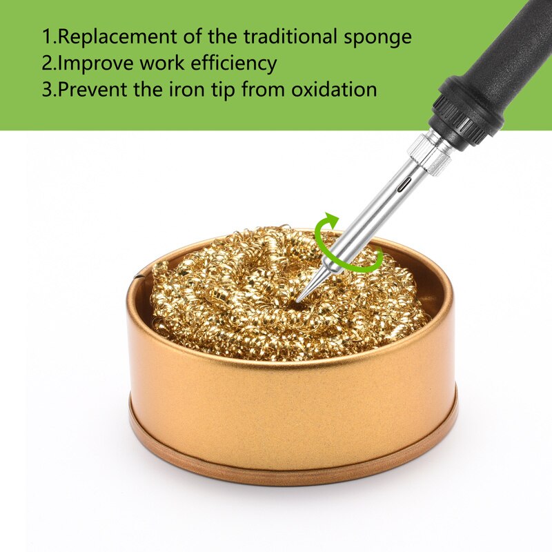 Cleaning Ball Desoldering Soldering Iron Mesh Filter Cleaning Nozzle Tip Copper Wire Cleaner Ball Metal Dross Box Clean Ball