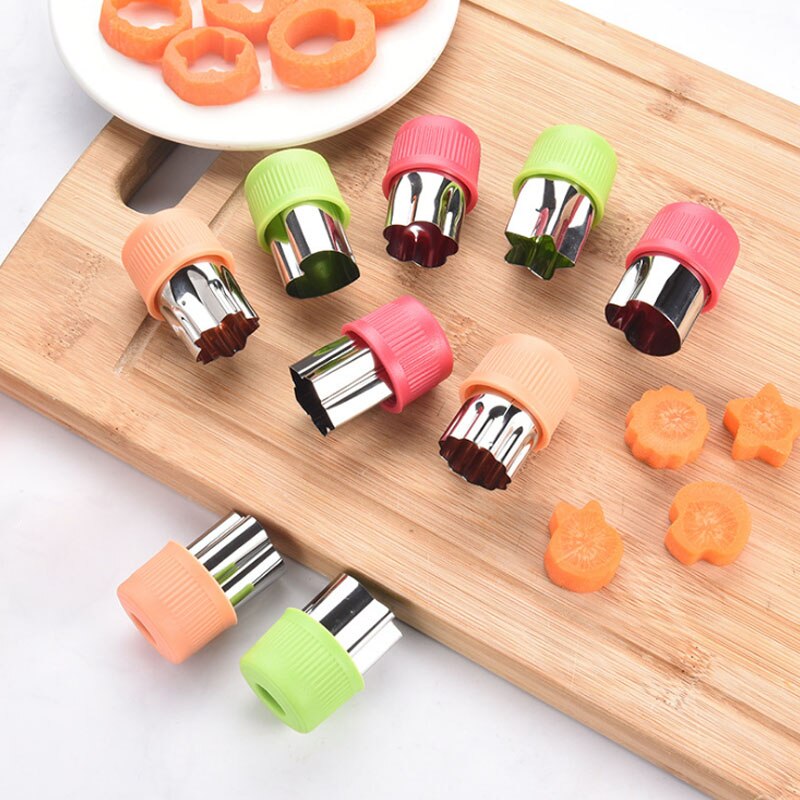 Keuken Gadgets Plastic Handvat Draagbare Ster Hart Vorm Kokhulpmiddelen Rvs Groenten Cutter Fruit Snijden Sterven 3Pcs