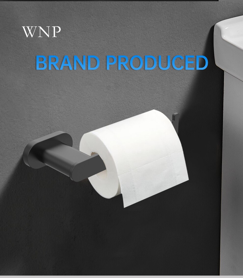 Zwart Rvs Toiletrolhouder Handdoekenrek, Tissue Houder, Handdoek Houder, Toiletpapier Accessoires, badkamer Accessoires