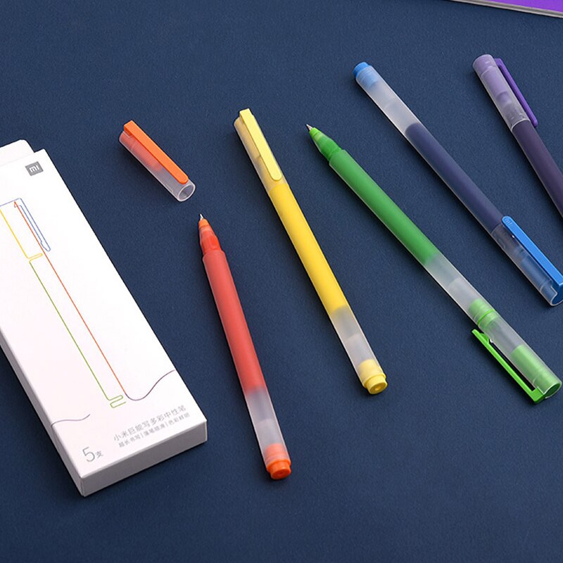 Original Xiaomi High-capacity Ink Pen 7 Color 0.5mm Xiaomi Pen Mi Pen Writing Pen For School Office Art Stationery Large Ink Pen