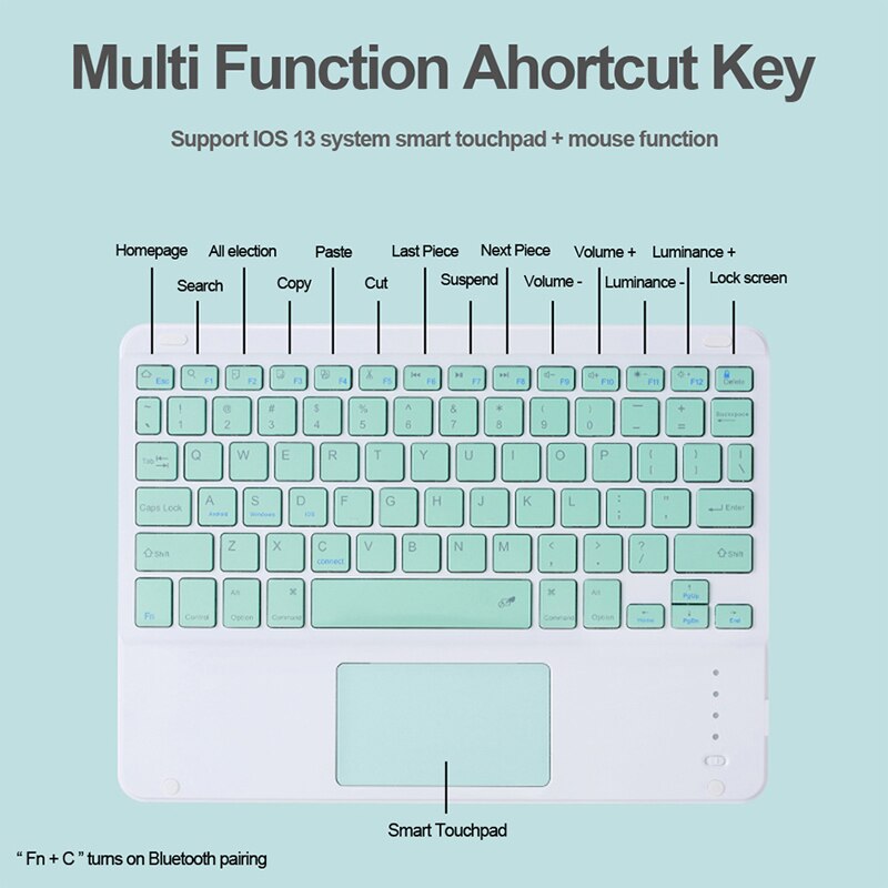 Draadloze Bluetooth Toetsenbord Met Touchpad Case Voor Apple Ipad 7th 8th Generatie 11 Tablet Doek Leather Case