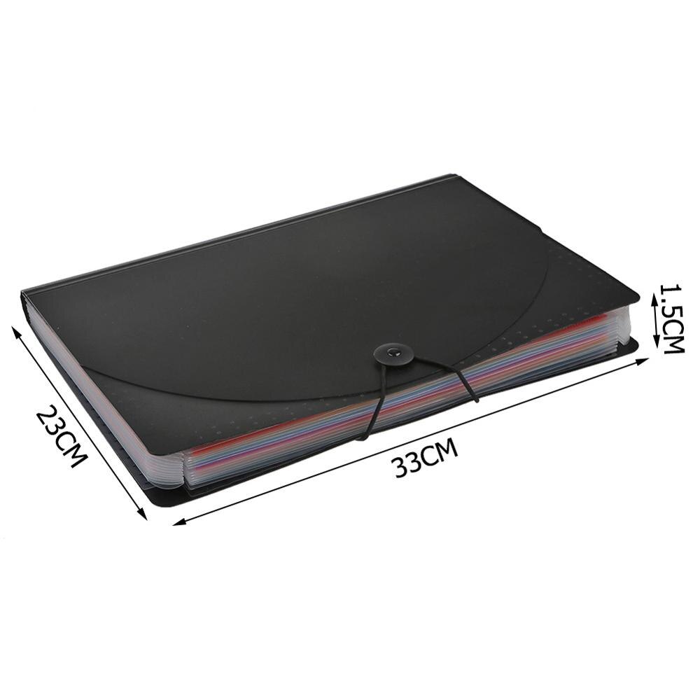 12/24 Pockets Expanding File Folder A4 Organizer Portable Business File Office Supplies Document Holder Carpeta Archivador: 12  with Cover