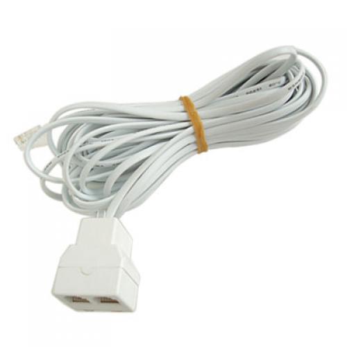 26 Feet 2 Jack Telephone Extension Cable Lead Wire Cord Phone Fax Modem