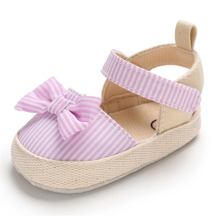Kleinkind Baby Mädchen Prinzessin Weiche Sohle Bogen leinwand Sandalen Kleinkind Sommer Schuhe Bogen-Knoten Sandale Neue 0 -18M