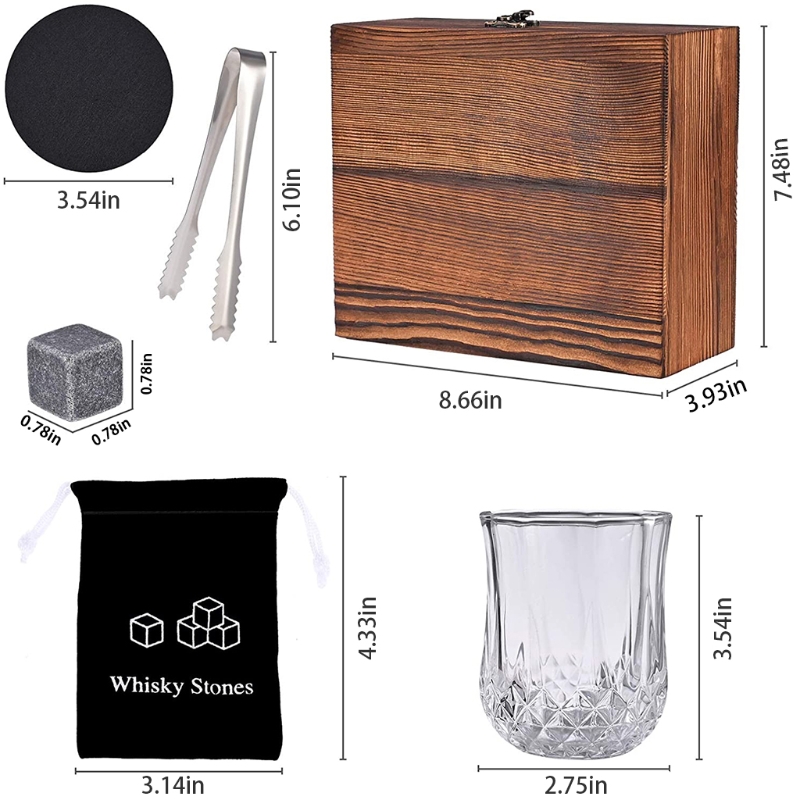 Whisky Stenen En Glazen Set Whisky Marmeren Stenen Whisky Stenen Glazen Onderzetters Luxe Houten Box Voor Vader