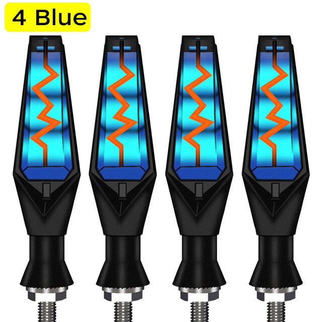 Led Richtingaanwijzer Voor Motorcycle Amber Richtingaanwijzers Gebouwd Flasher Relais Knipperende Led Indicatoren Lamp Dubbelzijdig Blinker: 4pcs blue