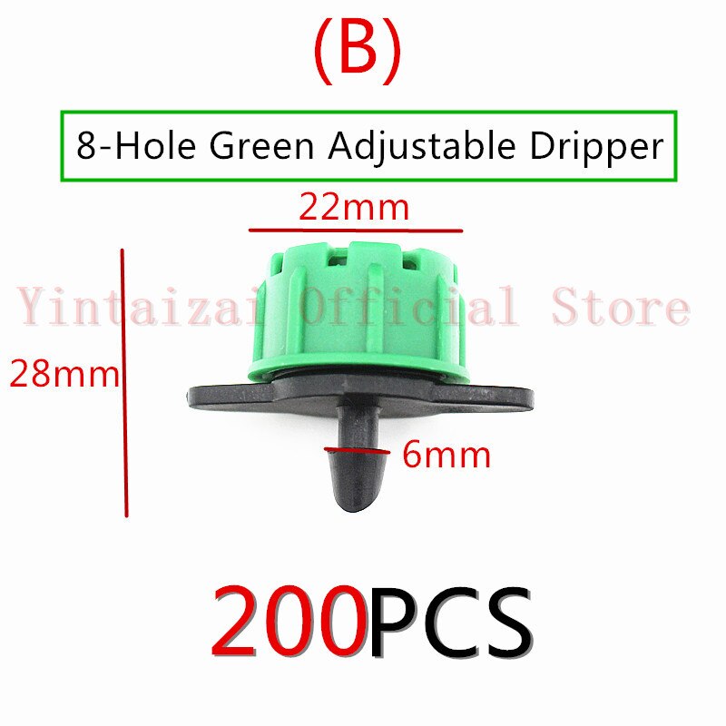 1/4Inch Adjustable Irrigation Drippers Sprinklers Micro Emitter Drip Anti-Clogging Watering System for Flower beds Vegetable: B   200pcs