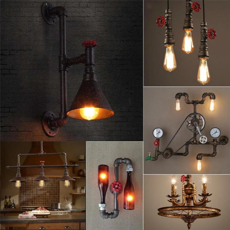 1/2 zoll halt Ventil Licht Schalter Jahrgang Steampunk Schalter Mit Draht Für Wasser Rohr Lampen Lampe Dachgeschoss Stil Eisen Ventil Jahrgang Lampe