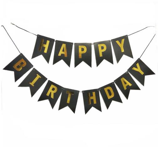 16 zoll Glücklich Geburtstag Rose Gold Buchstaben Folie Ballons Geburtstag Party Dekoration Kinder Alphabet Air Balloons Baby Dusche Liefert: Banner black