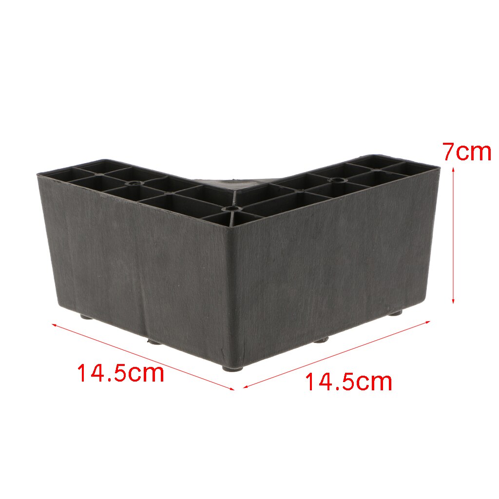 Black Furniture Foot Plinth for Fixing Different Components-Bed Table Chair Cabinet Couch Lounge Replacement