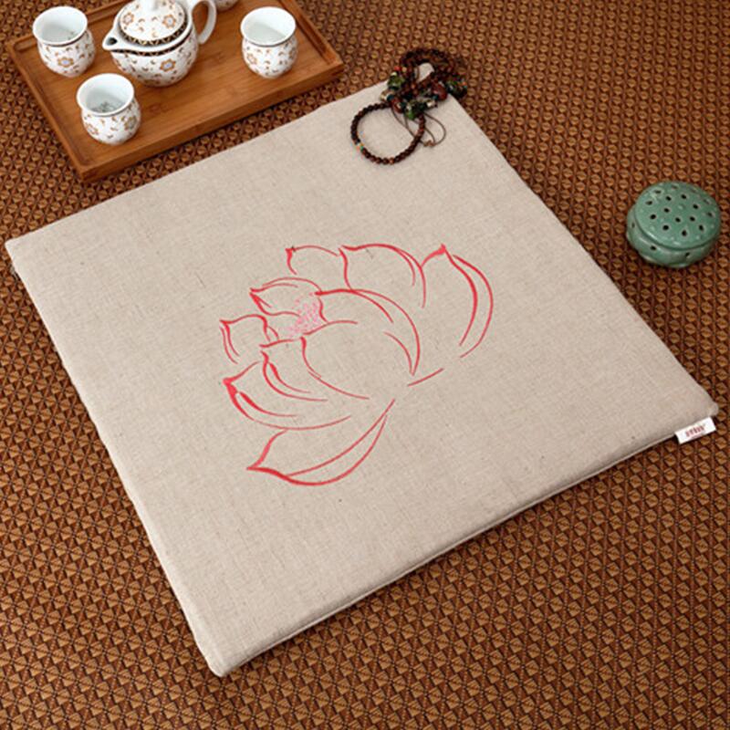 Lotus Pattern Yoga Mats Coir Meditation Mat Flax Material Meditation Cushion Supplies For Buddhists