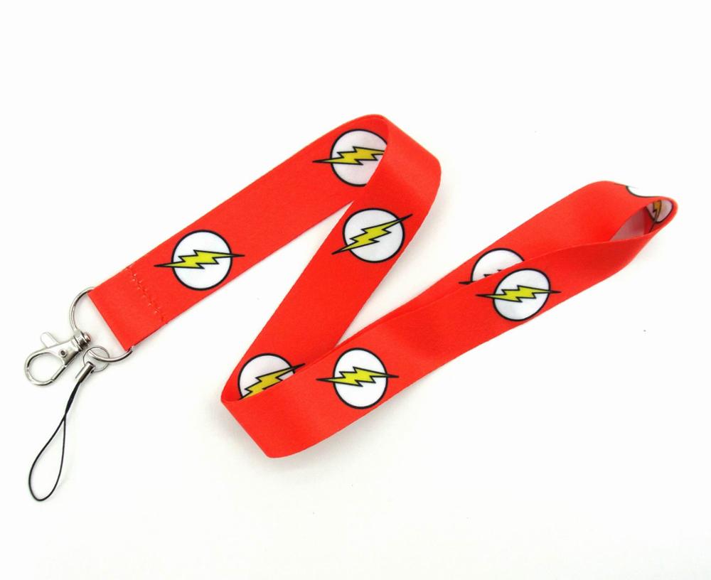 Di lusso rosso affrescare batteria del telefono cellulare appeso al collo di lavoro corda ID studente ID distintivo catena chiave catena: 22