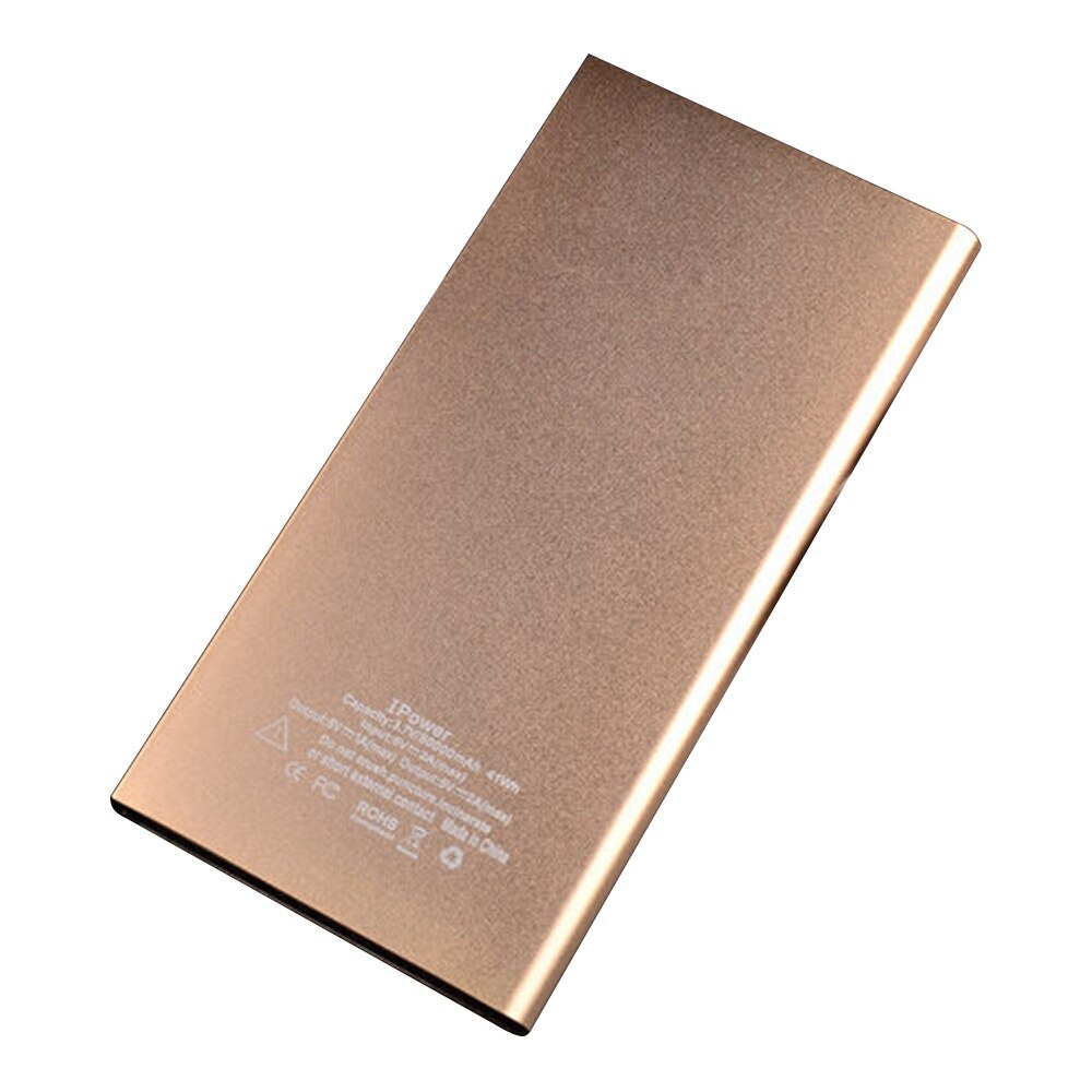 Ultra-Dunne Power Bank Mobiele Power Polymeer Mobiele Power Smart Usb-uitgang 10000Mah Batterij Ce Fcc Ccc Legalize: Gold