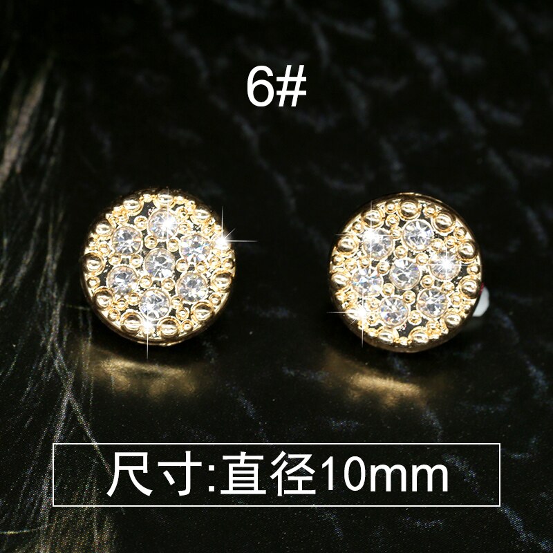 Boutons de vêtements Vintage en diamant | Bijoux avec boutons décoratifs en diamant, bouton en Zircon fleur doré, boutons de vêtements couture, petits vêtements, accessoires rapides, couture materiel accessoires: 6