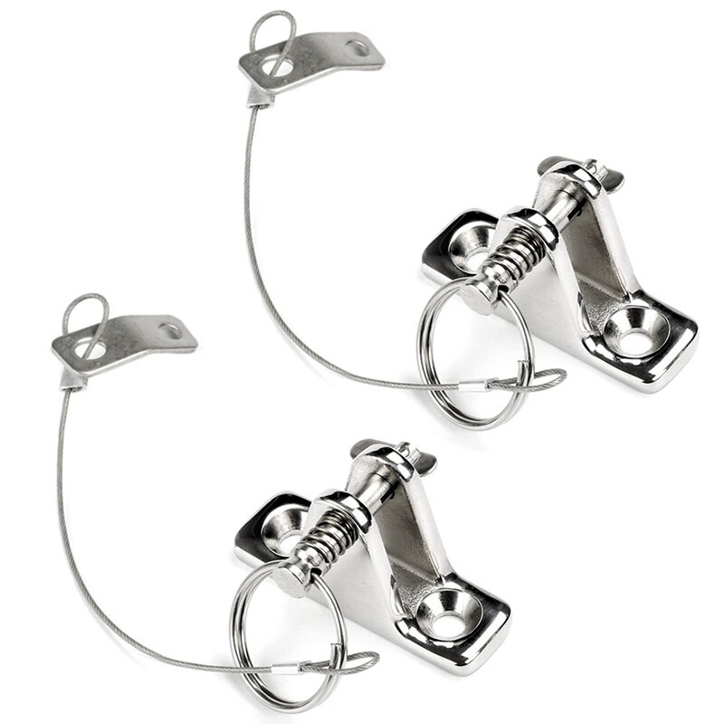 2Pcs Boot Bimini Top Dek Scharnier Met Quick Release Pins Met Schroeven Mariene Hardware Rvs: Default Title
