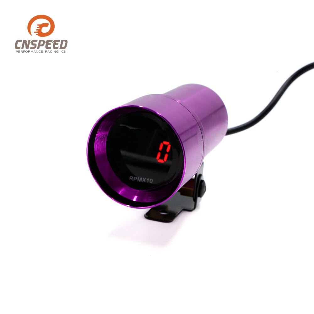 12v Car Modified Instrument Speedometer 37mm with LED Speedometer Black Shell Purple Shell