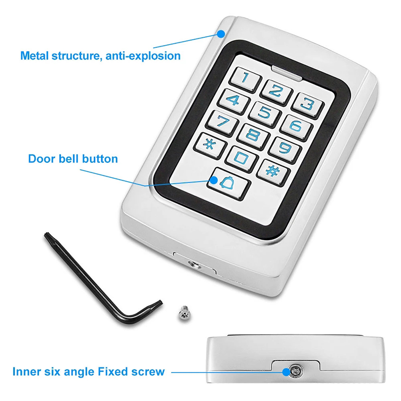Face Waterproof Metal Access Controller Single Door Access Control Standalone M02 13.56Mhz Card Access Control