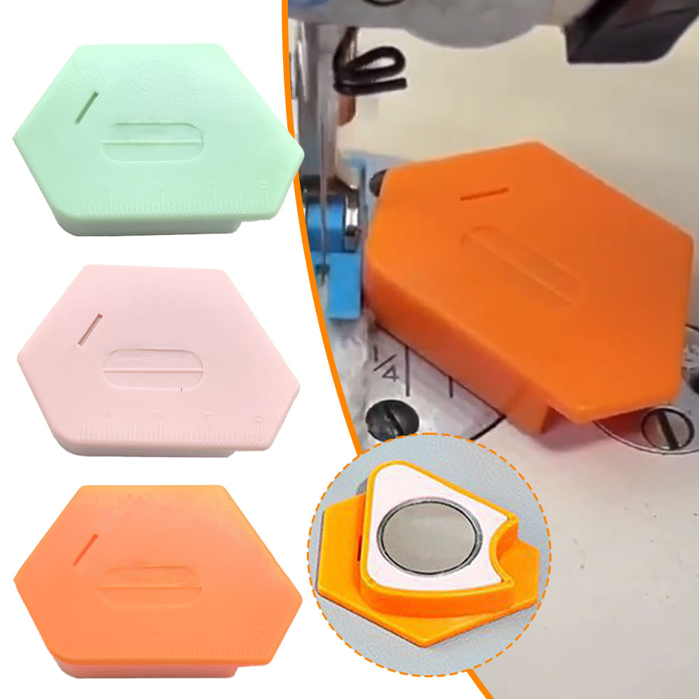3pc sying magnetisk sømguide multifunksjonell linjal fals universell polygonal antikrøllposisjoner symaskintilbehør