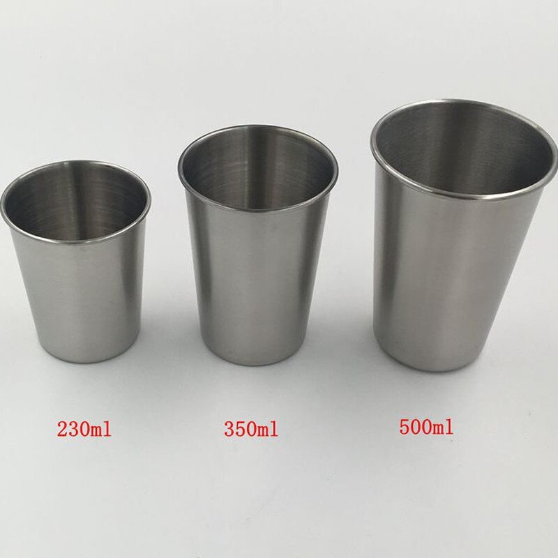 70ml/230ml/350ml/500ml tazas de acero inoxidable vaso pinta vasos metálicos al aire libre Camping viaje tazas para bebidas café té cerveza