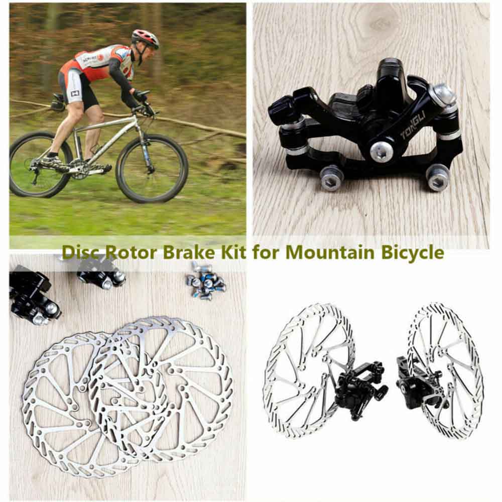 Bicycle disc brake kit mountain bike road bike aluminum alloy mechanical disc brake front and rear 160mm centerline rotor