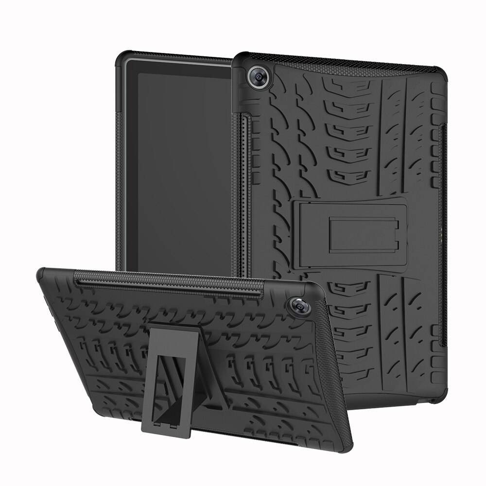 Silicon Stand Holder Hybrid Armor Case for Huawei MediaPad M5 10 10.8 inch CMR-AL09 CMR-W09 M5 10 Pro Cover Coque Capa Funda #S: black