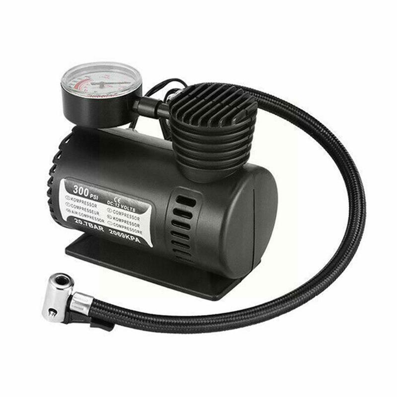 Car 300PSI C300 12V Mini Air Compressor Outdoor Emergency Electric Tire Inflator Pump with Gauge Checking Auto Accessories