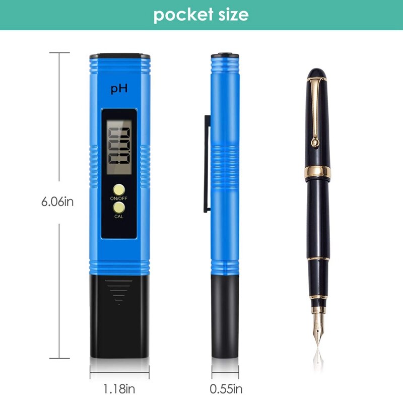 Digitale ph-meter, ph-meter 0.01 ph zeer nauwkeurige watertester met 0-14 ph meetbereiken