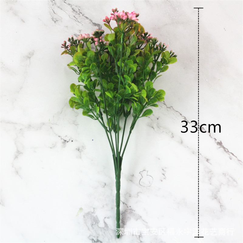 Branche de fruit artificielle plante murale, simulation de fruits milan herbe verte décoration de paysage 7 branches petit fruit sauvage