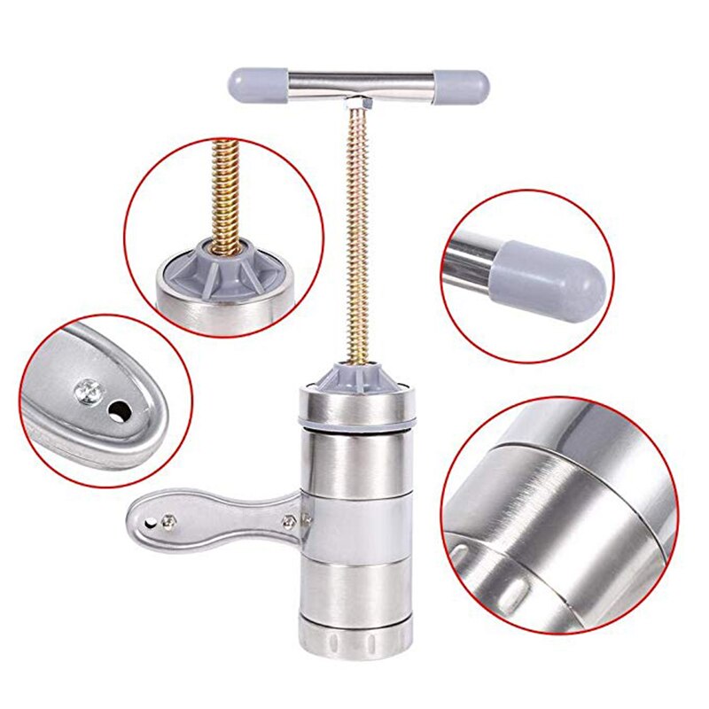 Manual Noodle Maker Press Pasta Machine Crank Cutter With 5 Pressing Moulds Making Spaghetti Stainless Steel Kitchenware