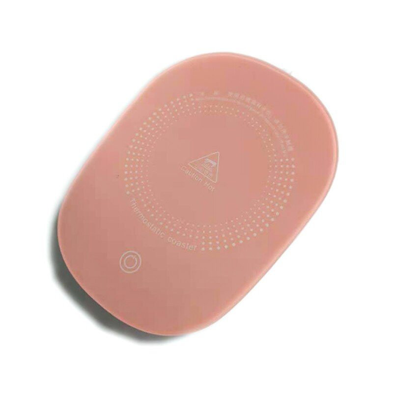 Mata na kubki o stałej temperaturze 55 stopni 16W USB podgrzewany kubek zwitek robić picia izolacja kawa herbata gorące kakao _ WK: Różowy
