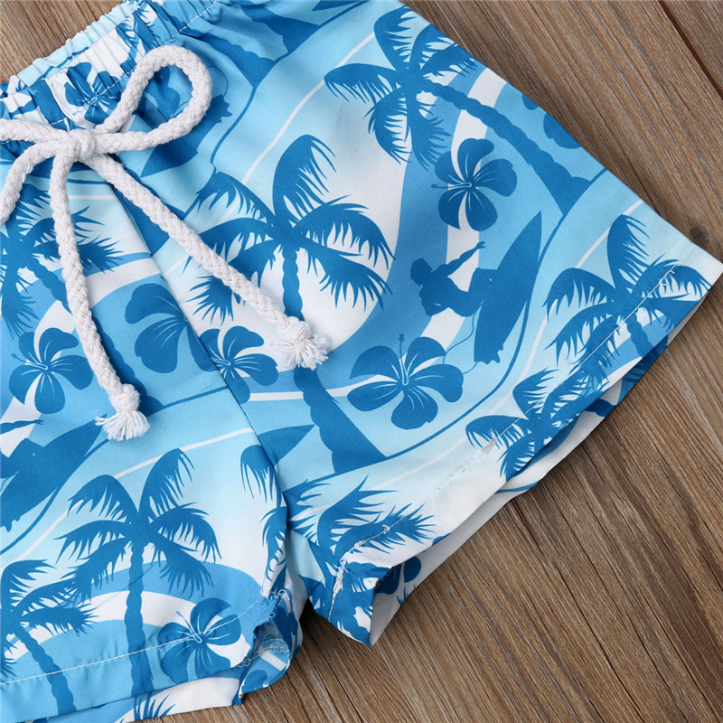 Hawaiian Peuter Baby Jongens Elastische Tailleband Shorts Afdrukken Zwembroek Zomer Strand Board Shorts