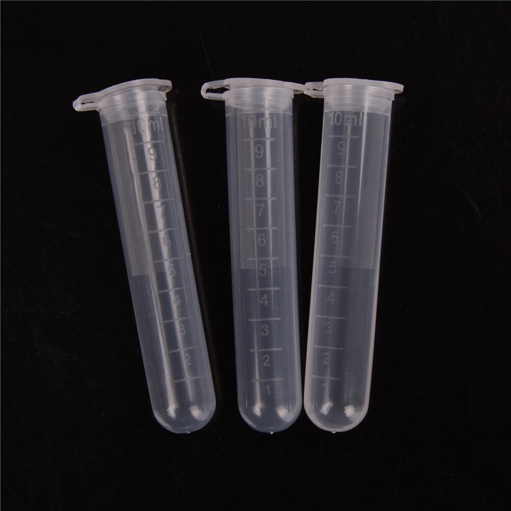 10ML Micro Centrifuge Tube Test Tubing Vial Clear Plastic Vials Container Snap Cap For Laboratory Sample Specimen Supplies 20Pcs