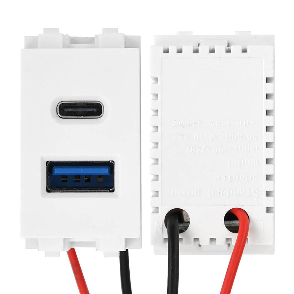 USB + Typ C Energie Modul 220 V praktisch Ladung Tafel Buchse 5 V Transformator 2,1 A Ladung Steckdose schalt Adapter