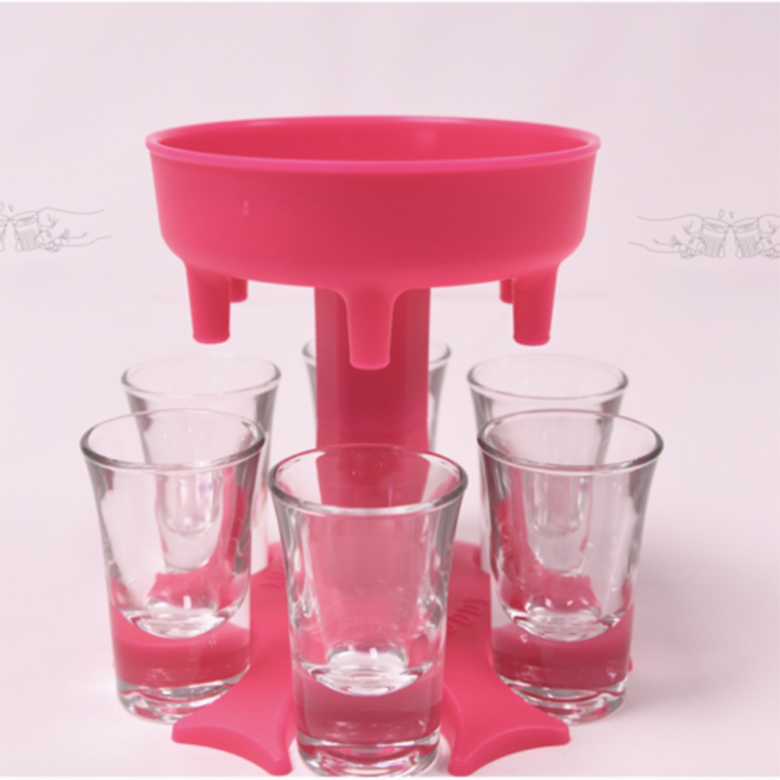 6 Shot Glass Dispenser Holder Caddy Liquor Dispenser Portable Dispenser Party Bar Accessory Drinking Games Glass Dispenser