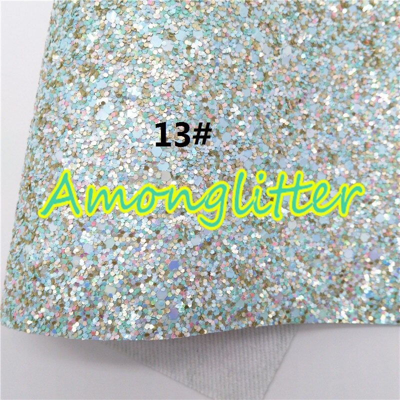 Amonglitter Blue Chunky Glitter Leather Glitter Fabric with Twill Backing, Glitter Sheet for DIY Bows Bags 21x29cm A4 size MB006: 13
