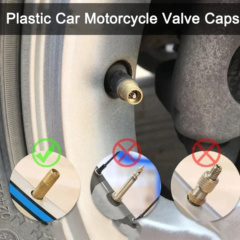 20 piezas tapas de válvula de neumático de bicicleta de plástico negro con cubiertas de anillo de goma O válvula de polvo en forma de cúpula para motocicletas y coches