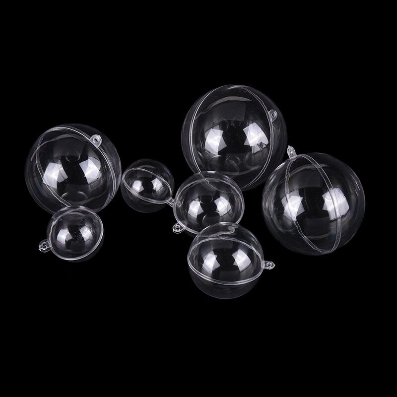 Boîte à bonbons de noël en plastique Transparent, 1 pièce de 4 à 8cm, boule de noël, ornements d'arbre, nouvelles boules transparentes suspendues rechargeables, décor de maison
