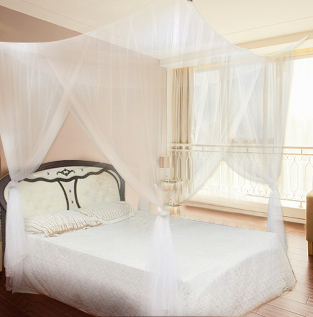4 Corner Post Bed Canopy Post Bed Canopy Mosquito Net Netting Curtain Dustproof Home Bedding Canopy Full Size Bedding
