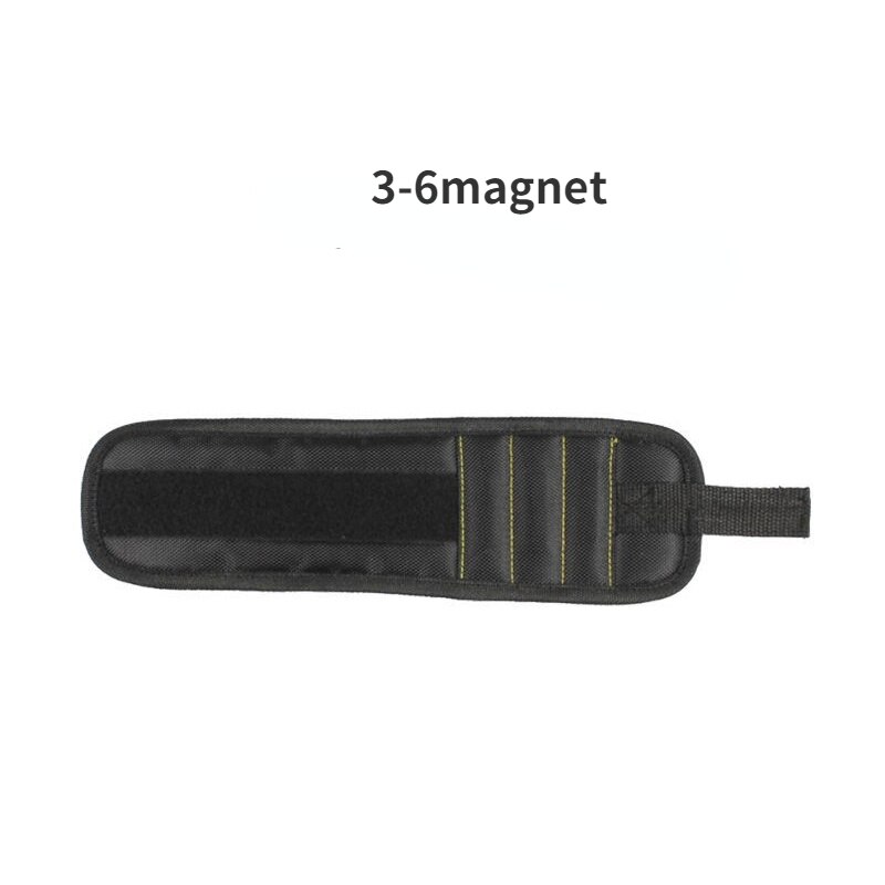 strong magnetic wrist strap screw nut bolt drill repair kit storage box portable tool bag: Black-3
