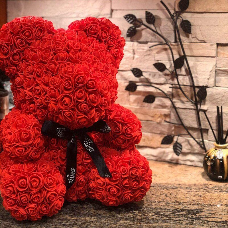 25cm bjørne af roser kunstige blomster hjem bryllup festival gør det selv billig bryllup dekoration boks krans håndværk