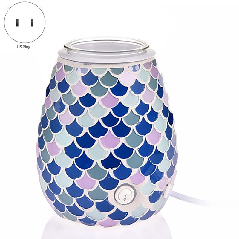 Difusor de aceite esencial, calentador de cera de vidrio, quemador eléctrico de cera de incienso, fragancia, luz nocturna, Aroma, decoración de decorativos