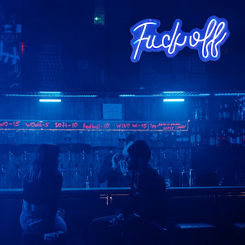 Led fuck off bogstav neonskilt lys super fede ord sjov neon lampe vægophæng akryl natlys bar kontor fest