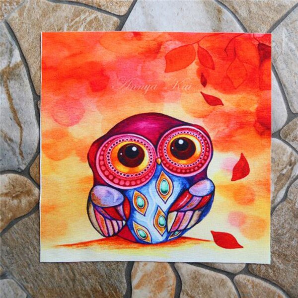 20*20cm Lovely Owl Pattern Patchwork Cotton Fabric Scrapbooking Cloth For Handmade: FA190001-8