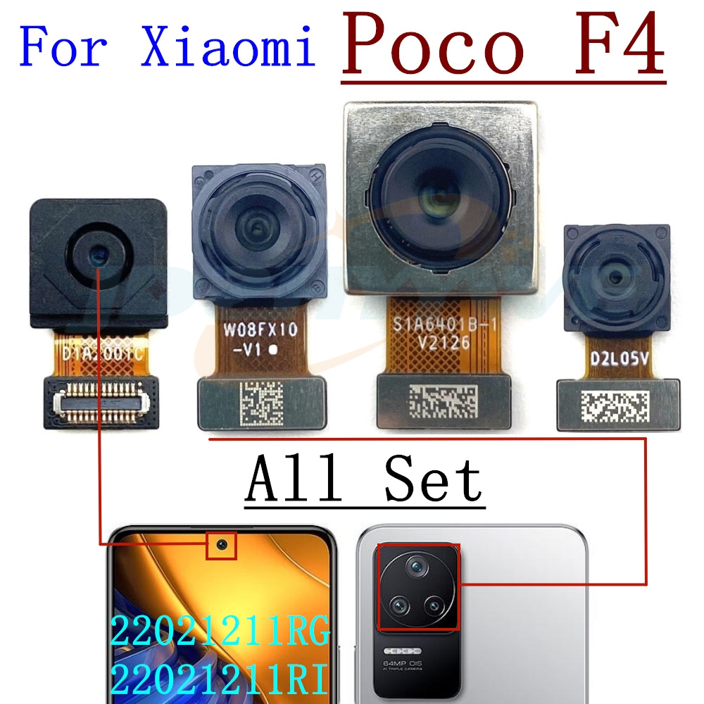 Cámara Frontal trasera para Xiaomi Poco F4 F3, Selfie Frontal, módulo de cámara ancha trasera principal, piezas de Cable flexible: Rojo