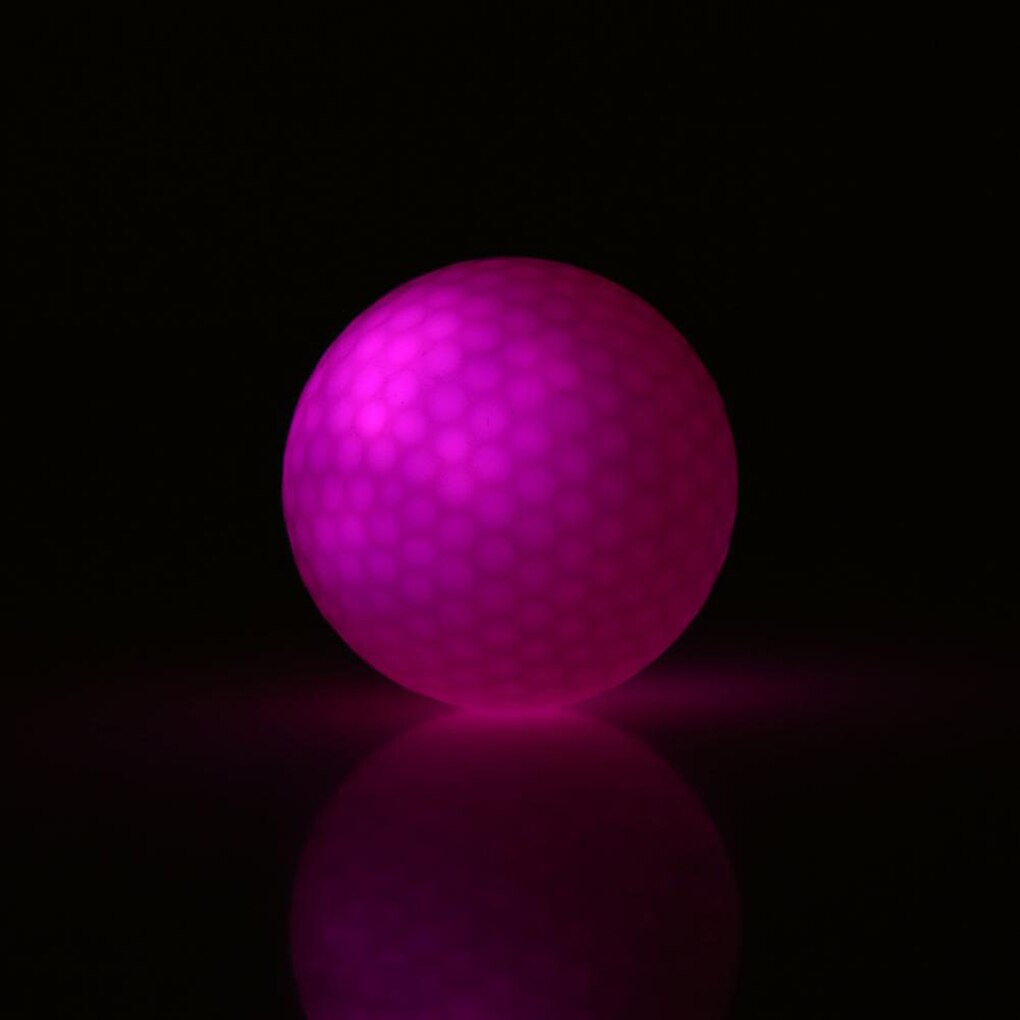 Elektronisk ledet gummi golfbold lysende glødende nat praksis golfbolde træning tilbehør: Lyserød
