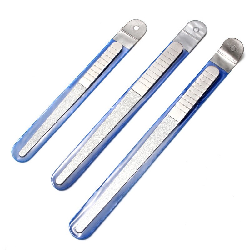 Pulidor de uñas de acero inoxidable, barra de Metal de doble cara para manicura y pedicura, herramientas de Arte de uñas gruesas, 1 unidad