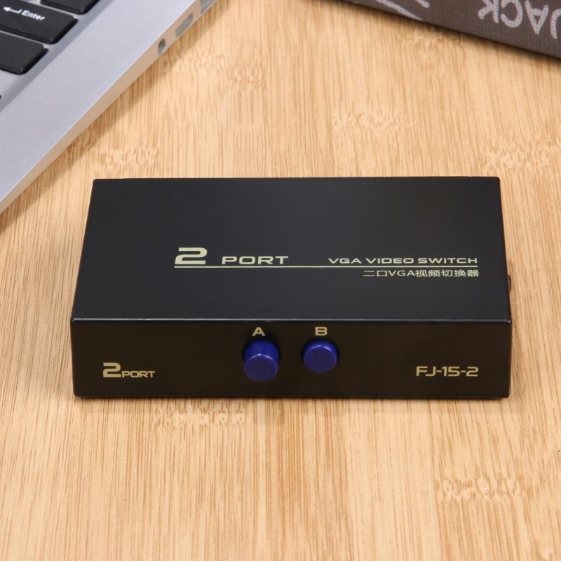 130MHz 1 to 2 Monitor Switch VGA Video Switch Splitter VGA Switcher Converter Adapter Box Connect 2 Monitors/PC to 1 Monitor