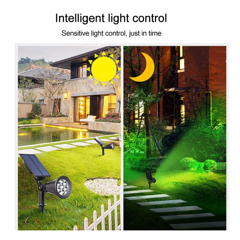 4 Lamp Bead Solar Spotlight Waterproof Landscape Ground Plug Light Outdoor Lawn Lamp Control Garden Lighting Courtyard Wall Lamp